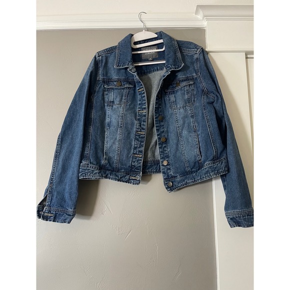 Alexander Jordan Jackets & Blazers - Alexander Jordan Womens Medium Wash Denim Trucker Jacket Size M Blue Cropped